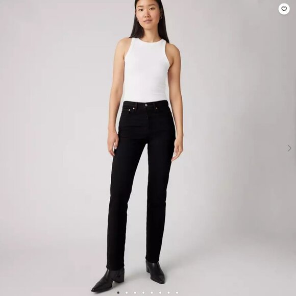 Levi's Wedgie Straight Fit Womens Jeans, Size 25, Black Sprout - Picture 1 of 6